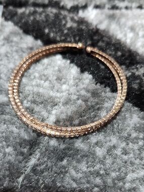 DOUBLE CRISS-CROSS CRYSTAL RHINESTONES OPEN CUFF BANGLE BRACELET